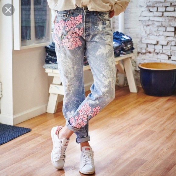 rialto jean project floral painted overalls
